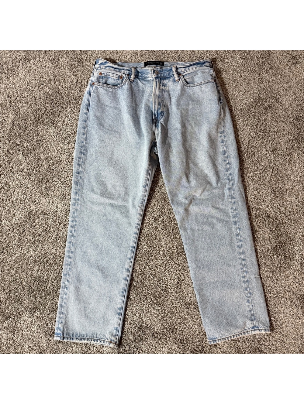Abercrombie & Fitch Authentic Rigid Denim Loose Fit Jeans 33x30 Light Blue